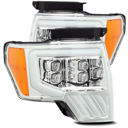 AlphaRex 09-14 Ford F-150 NOVA LED Projector Headlights Plank Style Chrome w/Activ Light/Seq Signal 880191 880191 Photo - Primary