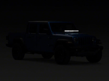 Raxiom 18-23 Jeep Wrangler JL Axial Series 30-In Single Row LED Light Bar w/ Hood Mounting Brackets J139109 J139109 Photo - Close Up