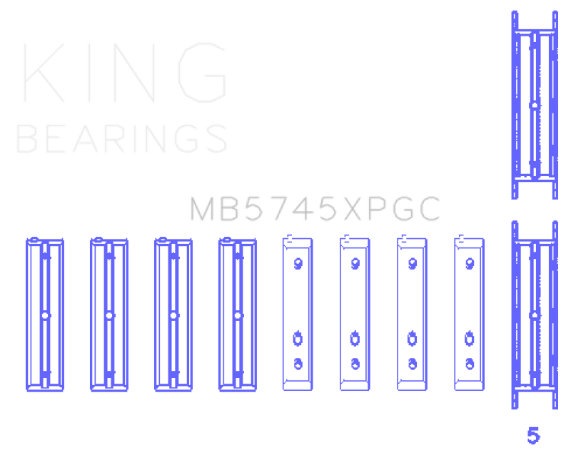 King Engine Bearings King Subaru FA20/Toyota 4U-GSE (Size STD) pMaxKote Performance Main Bearing Set MB5745XPGC MB5745XPGC Photo - Primary