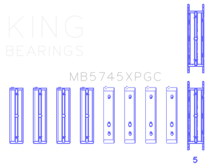King Engine Bearings King Subaru FA20/Toyota 4U-GSE (Size .026) pMaxKote Performance Main Bearing Set MB5745XPGC.026 MB5745XPGC.026 Photo - Primary
