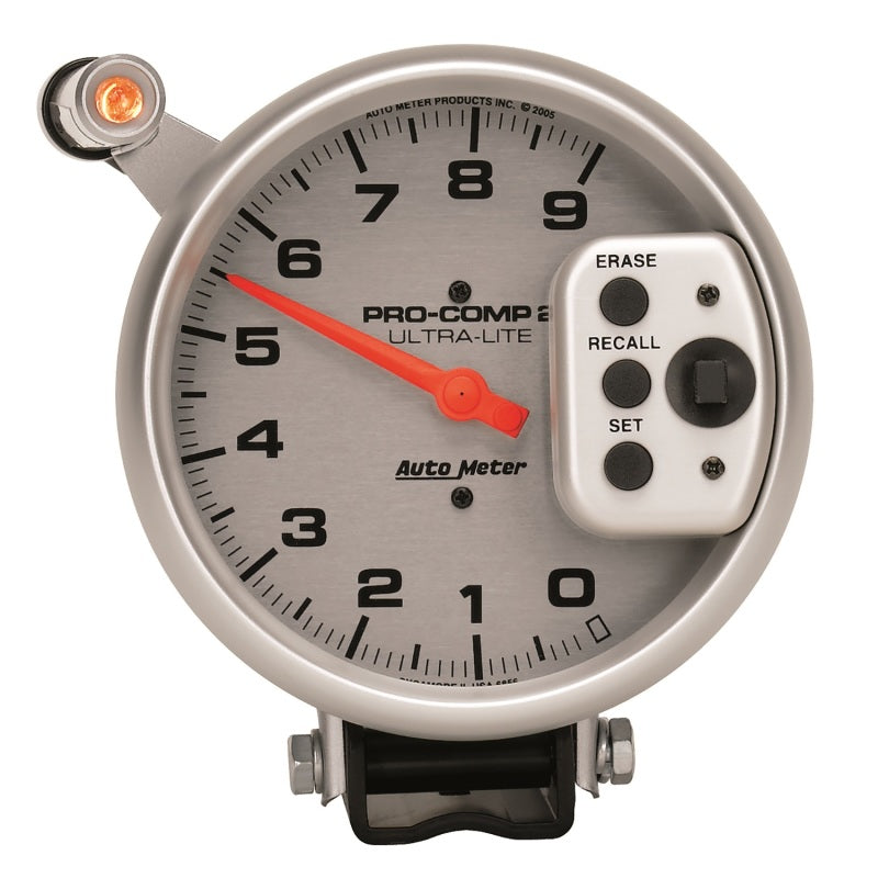 Autometer Gauge, Tach, 5",9k Rpm,Pedestal w/Quick Lite, w/Peak Memory,Ultra-Lite 6856 Photo - Primary