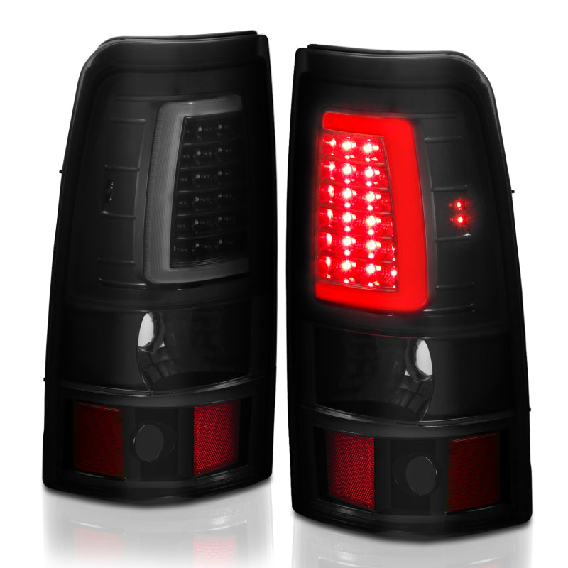 ANZO 2003-2006 Chevy Silverado 1500 LED Taillights Plank Style Black w/Smoke Lens 311334 311334 Photo - Unmounted