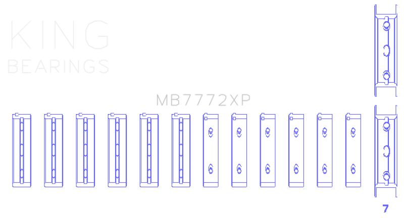 King Engine Bearings King Subaru EZ30/EZ30D (Size 0.50 Oversized) Performance Main Bearing Set MB7772XP0.5 MB7772XP0.5 Photo - Primary