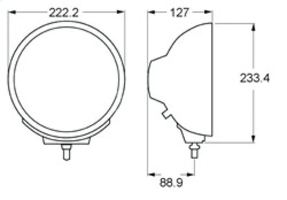 Hella Rallye 4000 series BlackEuro Beam 12V Halogen Lamp with Position Lamp H12560031 H12560031 Technical Drawing