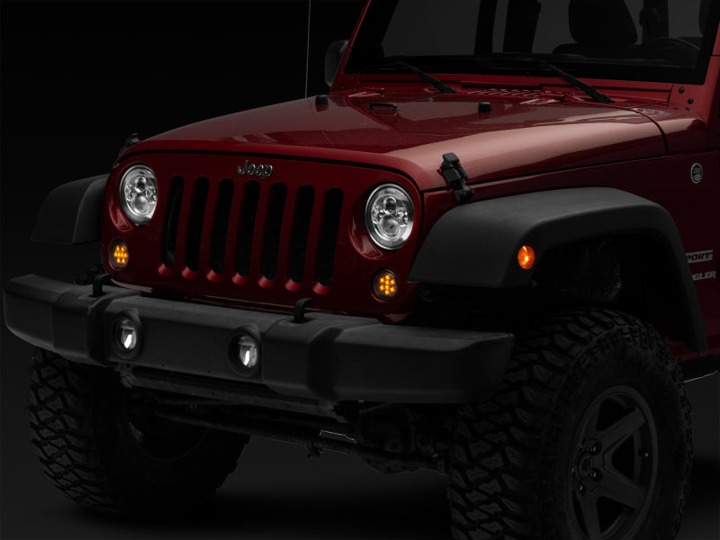 Raxiom 07-18 Jeep Wrangler JK Axial Series LED Amber Turn Signals (Smoked) J108040 J108040 Photo - Close Up
