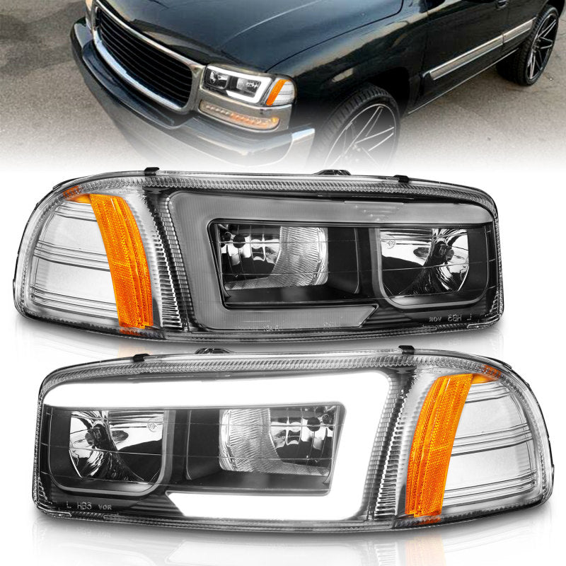 Anzo 99-17 GMC Sierra/Denali Headlights Black Amber (w/C Light Bars) 111522 111522 Photo - Primary