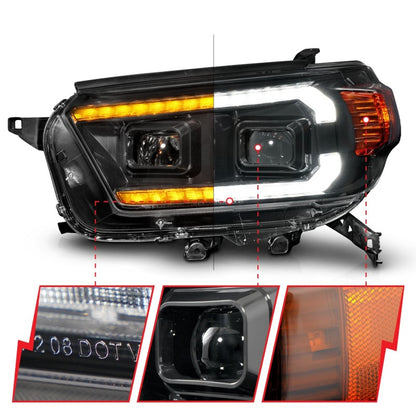 ANZO 10-13 Toyota 4Runner Projector Headlights - Black 111602 111602 Photo - Unmounted