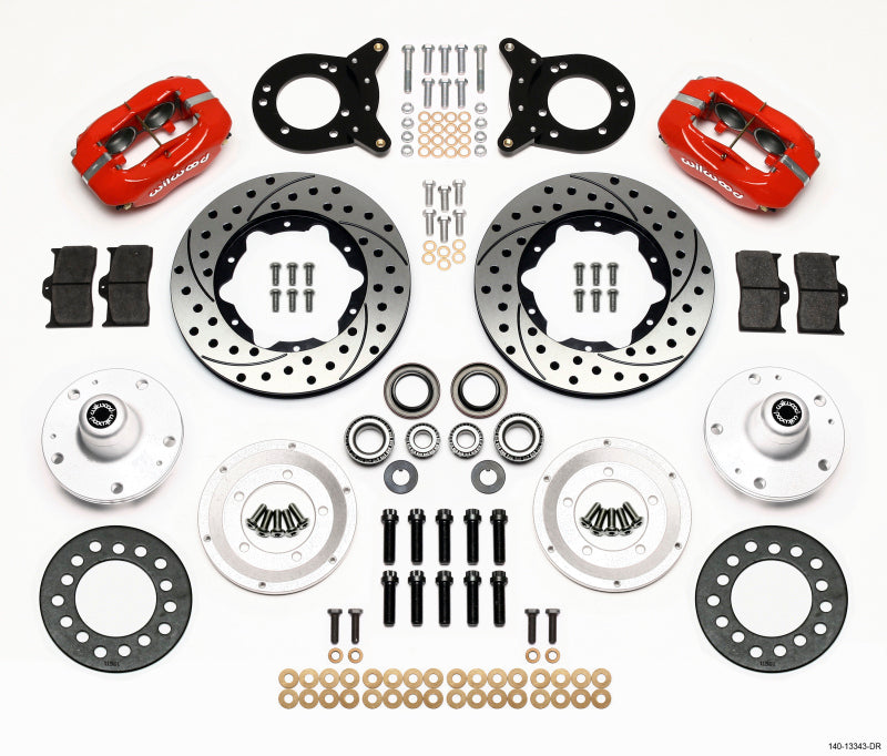 Wilwood Dynapro Dust-Boot Front Kit 11.00in Dril Red 1965-1969 Mustang Disc & Drum Spindle 140-13343-DR 140-13343-DR Photo - Primary