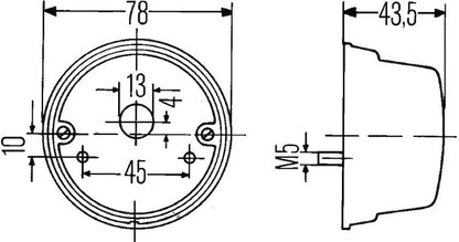 Hella Lamp Blpo Yell/White 2Be 001259061 001259061 Technical Drawing