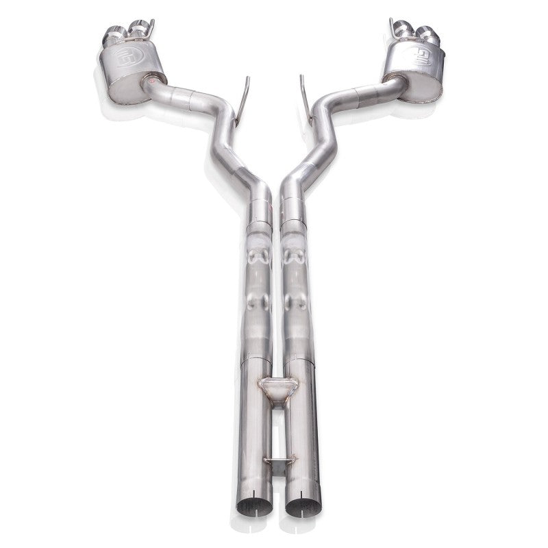 Stainless Works 18+ Ford Mustang GT 3in Legend 304SS Catback w/ H-Pipe Quad Polished Tips (No Valve) M18CBHPCL M18CBHPCL Photo - Primary