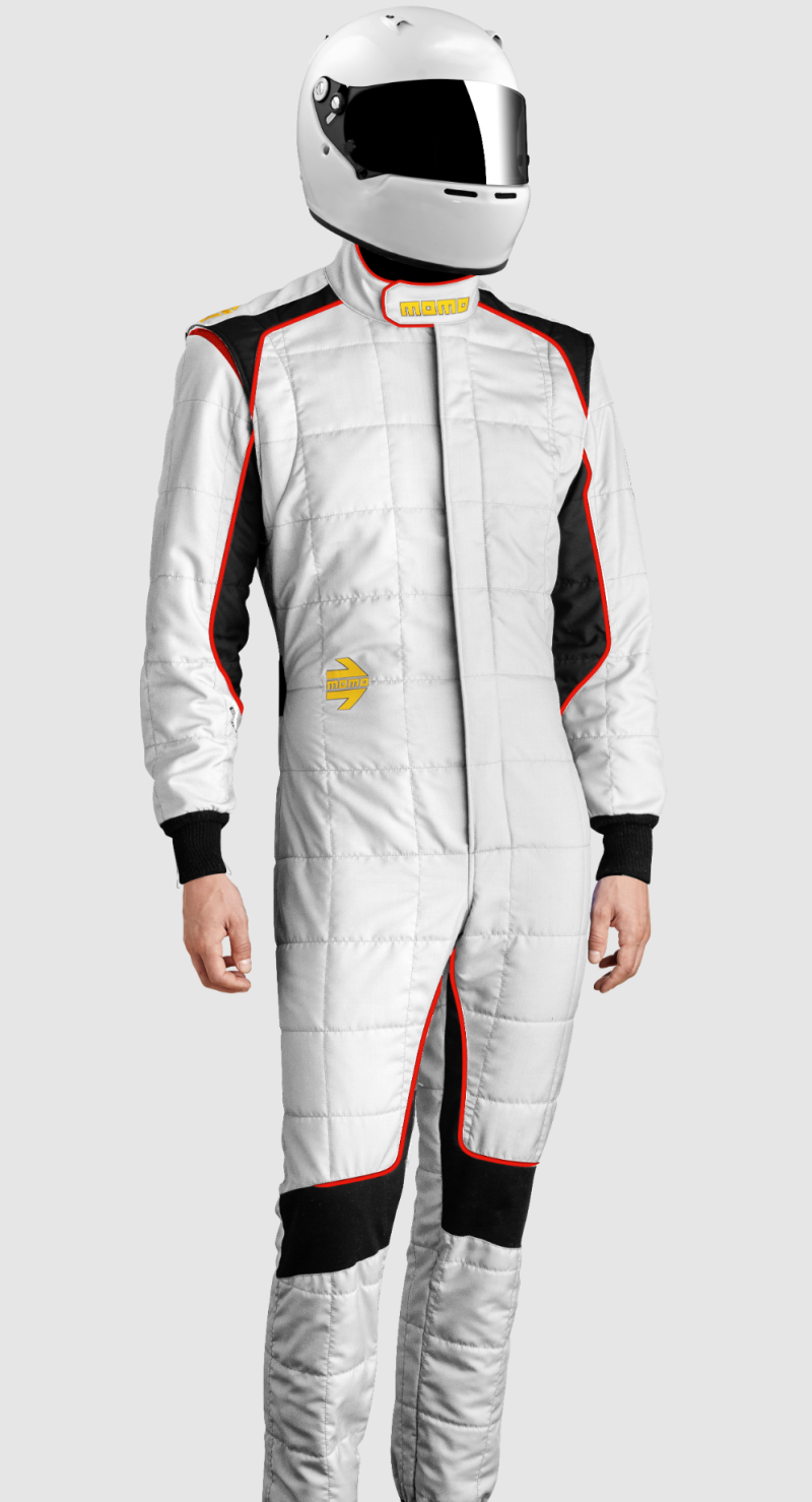 MOMO Corsa Evo Driver Suits Size 48 (SFI 3.2A/5/FIA 8856-2000)-White TUCOEVOWHT48