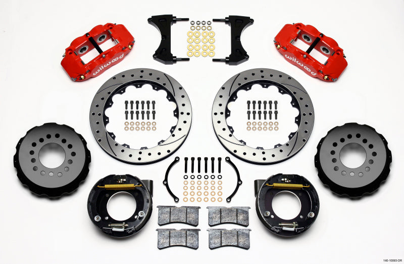 Wilwood FNSL4R Rear P-Brk Kit, 12.88", Drilled, Red, Chevy C-10, 2.42 Offset 5 140-10093-DR Photo - Primary