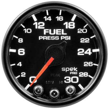 Autometer Spek-Pro Gauge Fuel Press 2 1/16in 30psi Stepper Motor W/Peak & Warn Blk/Blk P31632 P31632 User 1