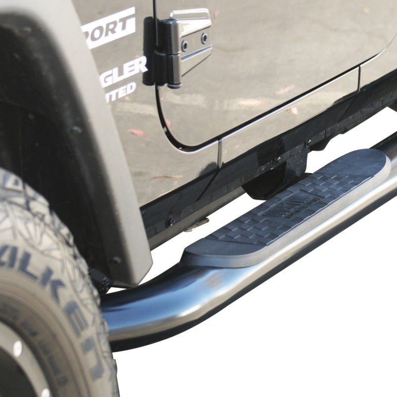 Westin 2007-2017 Jeep Wrangler 2dr Platinum 4 Oval Nerf Step Bars - Black 21-3315 21-3315 Photo - Mounted