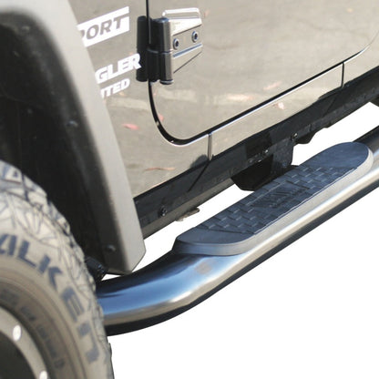 Westin 2007-2017 Jeep Wrangler 2dr Platinum 4 Oval Nerf Step Bars - Black 21-3315 21-3315 Photo - Mounted