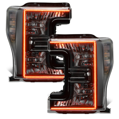 ORACLE Lighting Oracle 17-19 Ford F-250 SD Dynamic Pre-Assembled Headlights - Halogen - Black Edition - ColorSHIFT 8203-332 8203-332 User 1