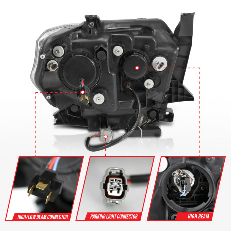 Anzo 2014-2015 Toyota Tundra Projector Headlights w/ U-Bar Chrome w/ DRL 111327 Photo - Unmounted