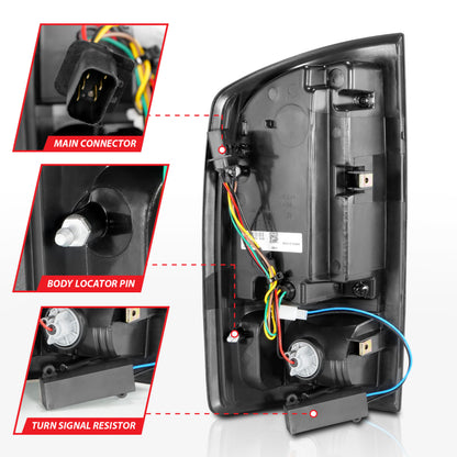 ANZO 2002-2006 Dodge  Ram 1500 LED Tail Lights w/ Light Bar Black Housing Smoke Lens 311369 311369 Photo - Unmounted