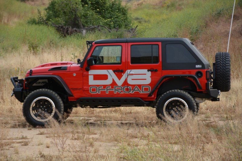 DV8 Offroad 07-18 Jeep Wrangler JK Metal Heat Dispersion Hood - Primer Black HDMB07-02 HDMB07-02 Photo - Close Up