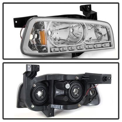 SPYDER Xtune Dodge Charger 06-10 1Pc LED Crystal Headlights Chrome HD-ON-DCH05-1PC-LED-C 5017628 5017628 Photo - Unmounted