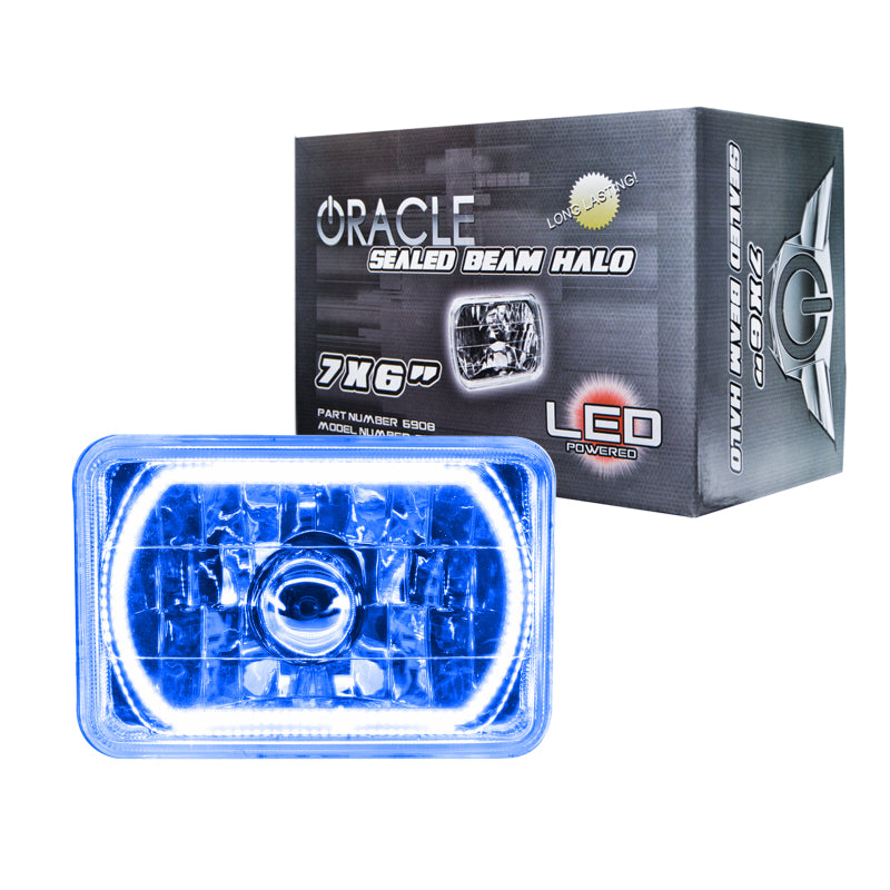 ORACLE Lighting Oracle Pre-Installed Lights 7x6 IN. Sealed Beam - Blue Halo 6908-002 6908-002 Photo - Primary