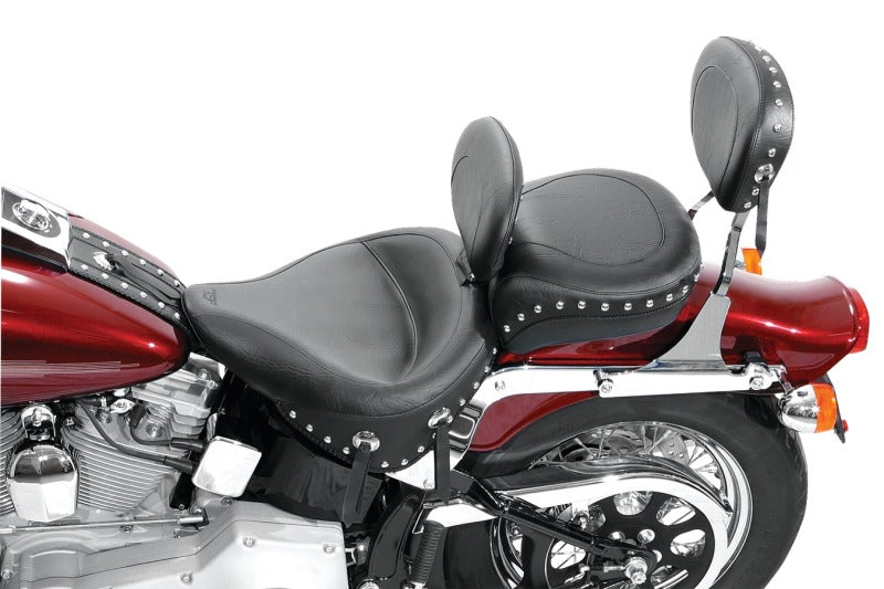 Mustang Motorcycle Mustang 00-17 Harley Softail w/Square Dash Tank Bib w/Studs - Black 93156 93156 Photo - Primary