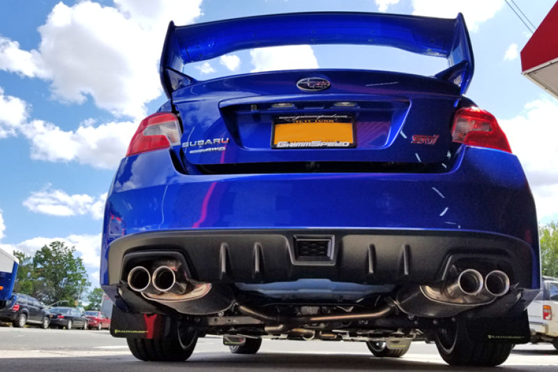 Rally Armor 15-18 Subaru WRX/STi Sedan UR Black Mud Flap w/ Green Logo MF32-UR-BLK/CGN User 2