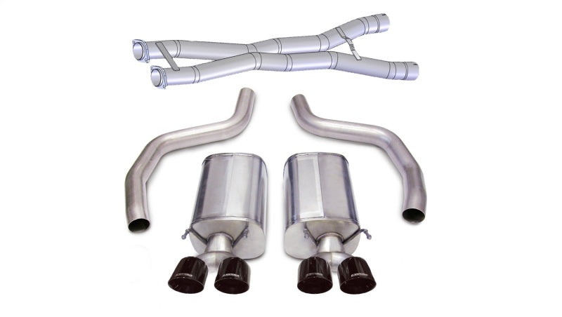 Corsa Performance 3.0" Dual Rear Exit Cat-Back Exhaust System with Twin 4.0" Tips Sport 14164CB3BLK Photo - Primary