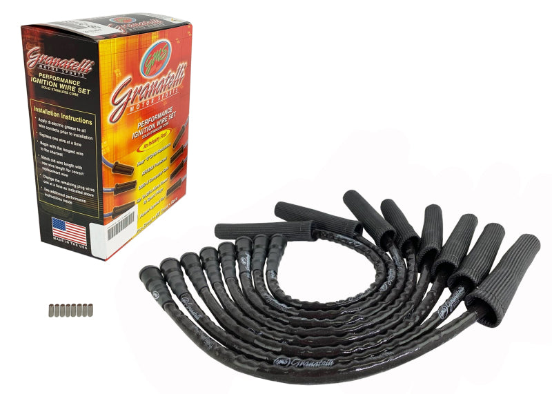 Granatelli Motor Sports Granatelli 10-14 Ford 6.2L Perf Wire Set w/Inserts/Black Hi-Temp Jacket/Black Fire Sleeve 28-2116HTBB