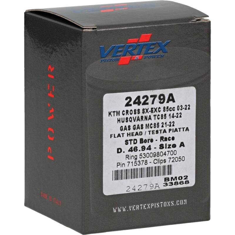 Vertex Pistons Vertex Piston 09-24 KTM 85 SX 85cc Cast Race Piston Kit 24279A 24279A Photo - Primary