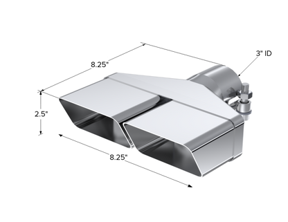 MBRP Universal Tip 8inx 2.375in ID Rectangle 2.5in O.D. inlet 8.25in length T5118 Photo - Close Up