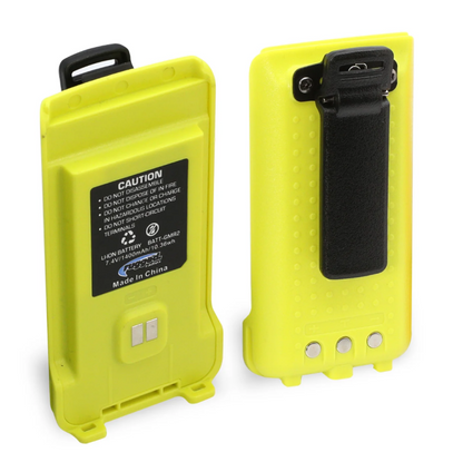 Rugged Radios GMR2 Replacement Battery with 12v Charge Port and Belt Clip Safety Yellow BAT-GMR2-HV BAT-GMR2-HV Photo - Primary