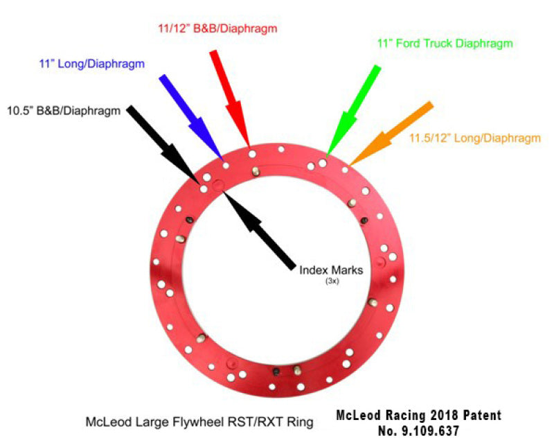 McLeod Racing McLeod RXT 1200 Twin DIsc Clutch 9.687in 1-3/16in x 18 Spline 6921-05HD 6921-05HD Technical Drawing