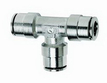 Firestone Union Tee 1/4in. Nickel Push-Lock Air Fitting - 6 Pack (WR17603453) 3453 3453 Photo - Primary