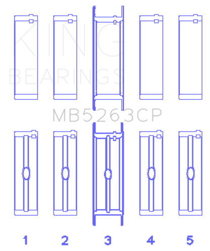 King Engine Bearings King Ford Eng 445 T/Dies Crankshaft Main Bearing Set (Set of 5) MB5263CP010 MB5263CP010 Photo - Primary