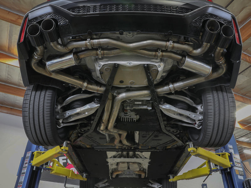 aFe 20-22 Audi RS6 Avant V8 4L (tt) MACH Force-Xp 3in to 2.5in 304 SS Cat-Back Exhaust w/ Carbon Tip 49-36448-C 49-36448-C Photo - Mounted