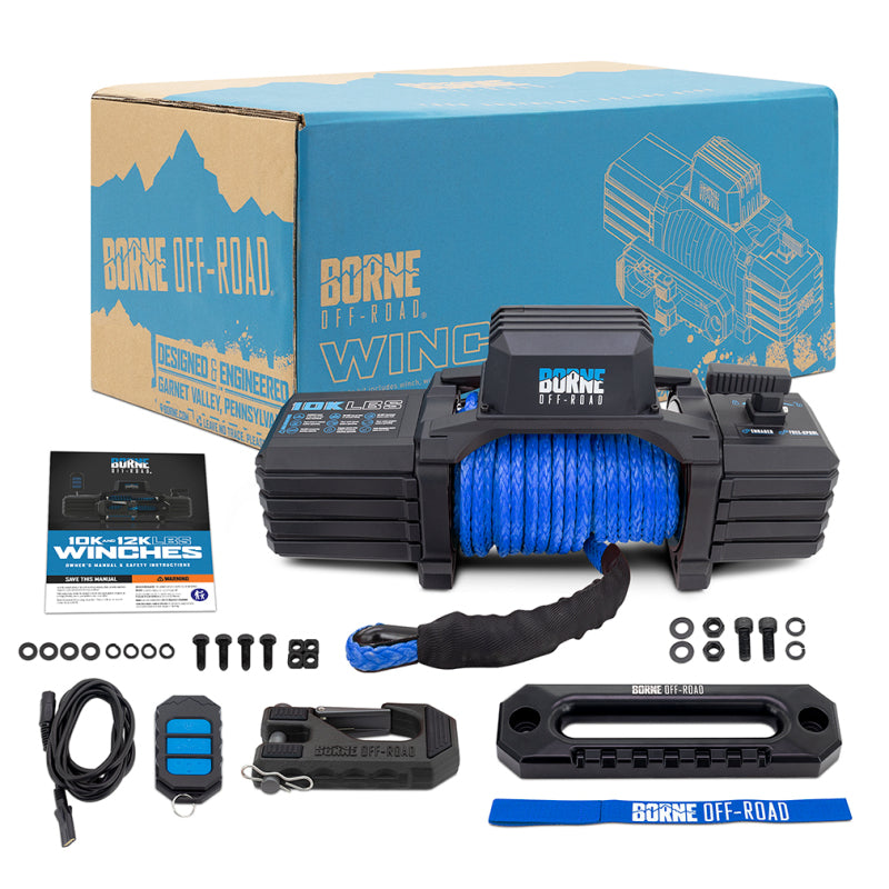 Borne Off-Road 10K Winch - Blue Synthetic Rope BNWN-10-SBL BNWN-10-SBL Photo - Primary