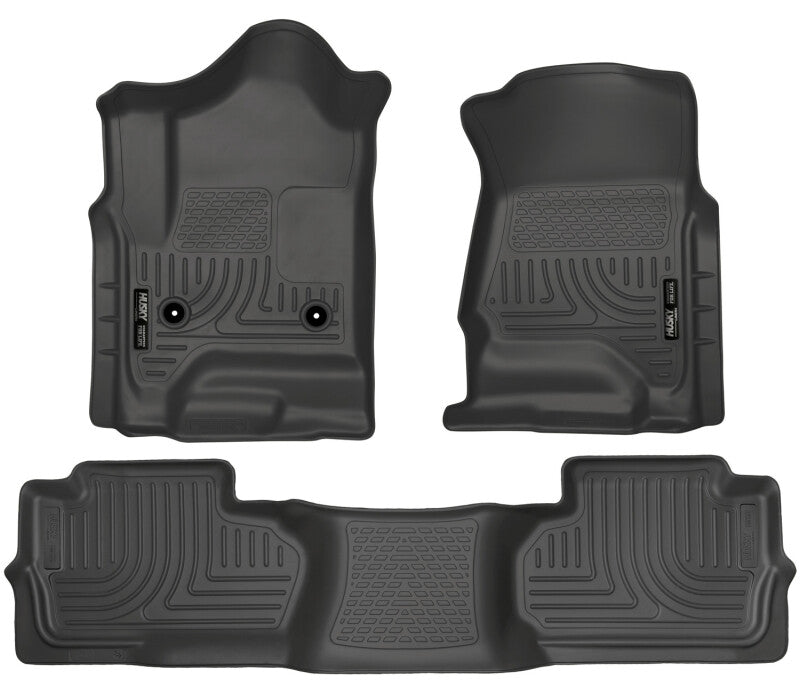 Husky Liners 14 Chevrolet Silverado/GMC Sierra Dbl Cab WeatherBeater Black Front 98241 Photo - Primary