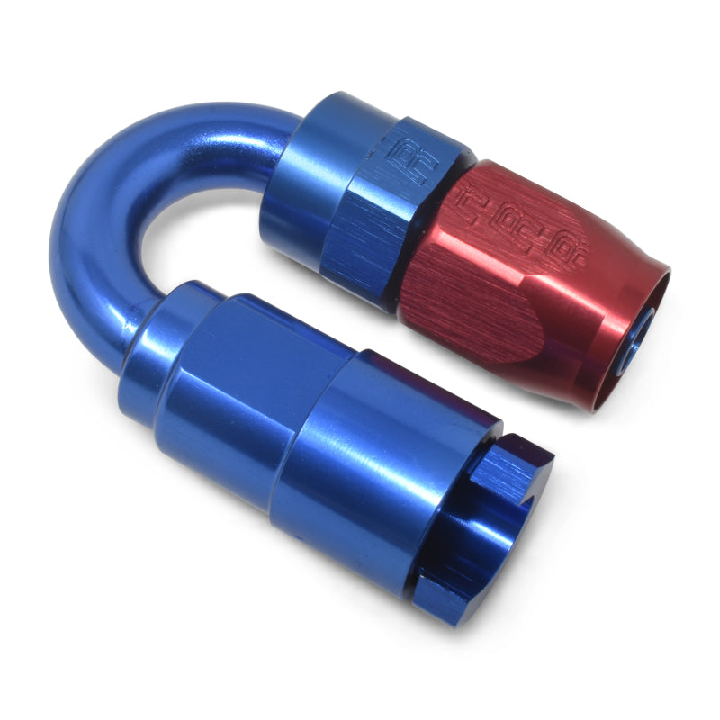 Russell Performance 3/8in SAE Quick Disc Female to -6 Hose Red/Blue 180 Degree Hose End 611230 611230 Photo - out of package