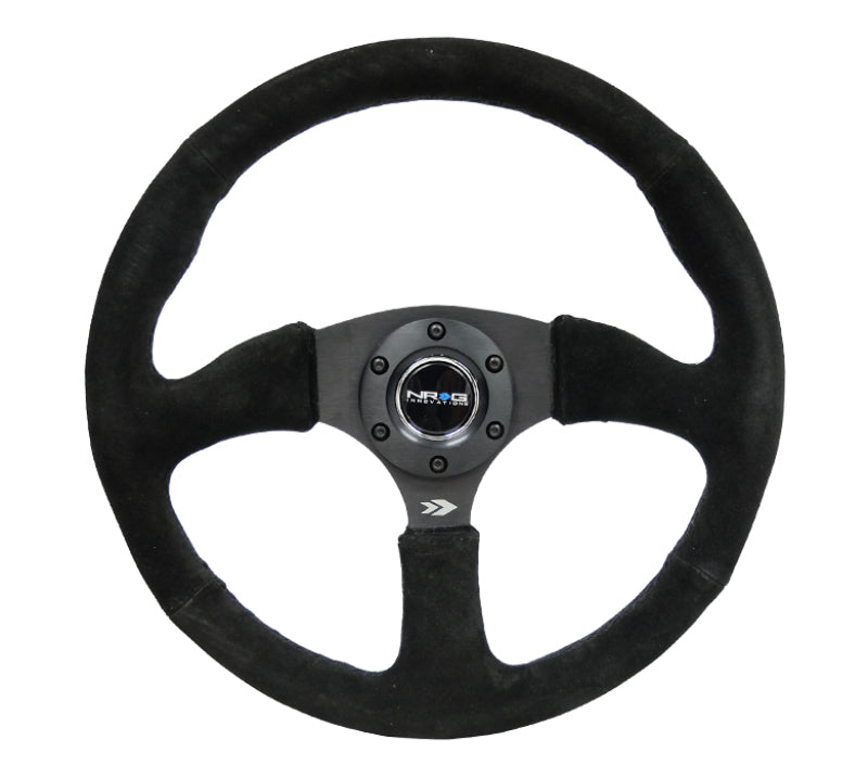 NRG Reinforced Steering Wheel- 350mm Sport Suede Racing (2.5" Deep) Com. RST-023MB-S Photo - Primary