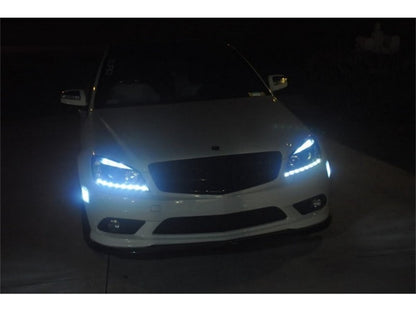Spyder Mercedes Benz C-Class 08-11 Projector Headlights Halogen - DRL Blk PRO-YD-MBW20408-DRL-BK 5042262 5042262 Photo - Mounted