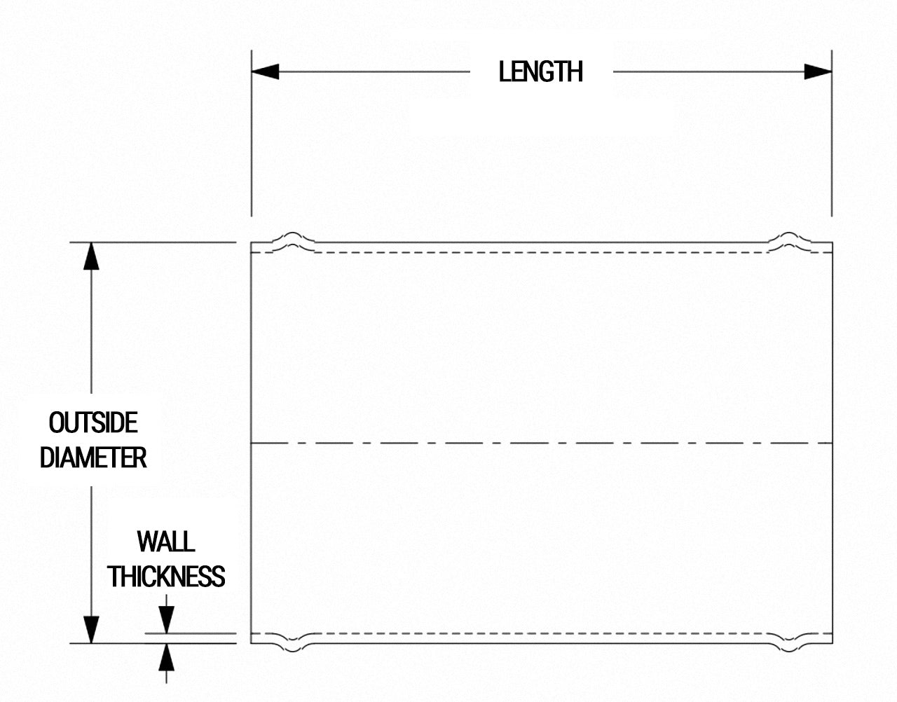 HPS Performance Products HPS 1-1/4" OD 6061 Aluminum Joiner Tube Piping with Bead Roll