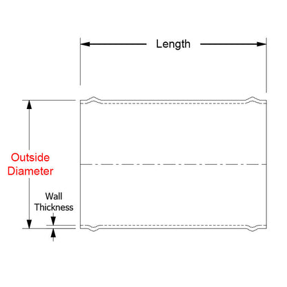 HPS Performance Products HPS 3-1/2" OD , 6" Long 6061 Aluminum Joiner Tube Piping with Bead Roll