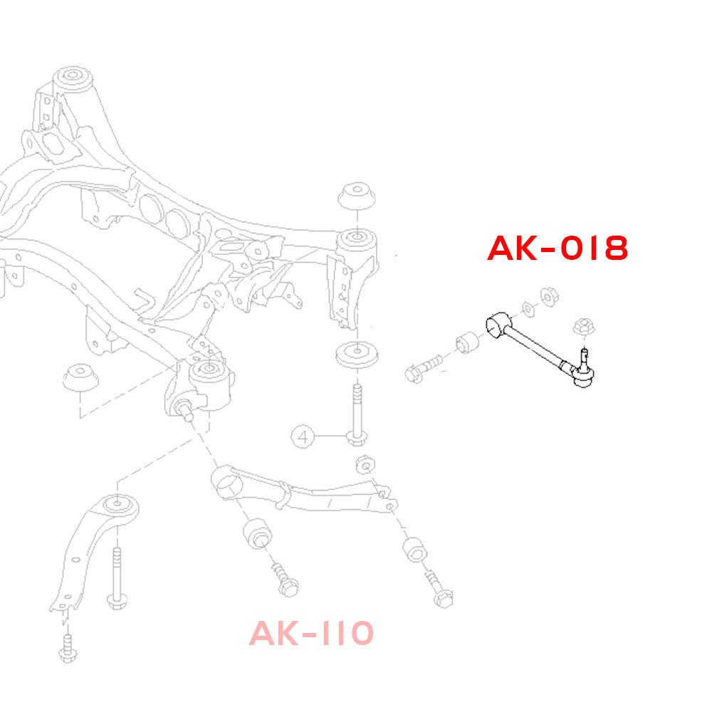 Godspeed Subaru Legacy BM/BR/BWithBT Gen2 Adjustable Rear Toe Arms With Spherical Bearings