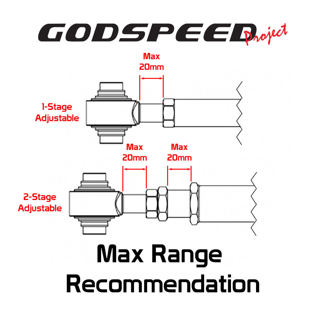 Godspeed Dodge Stratus Coupe (JR/ST) 2001-05 Adjustable Rear Toe Arms With Ball Joints