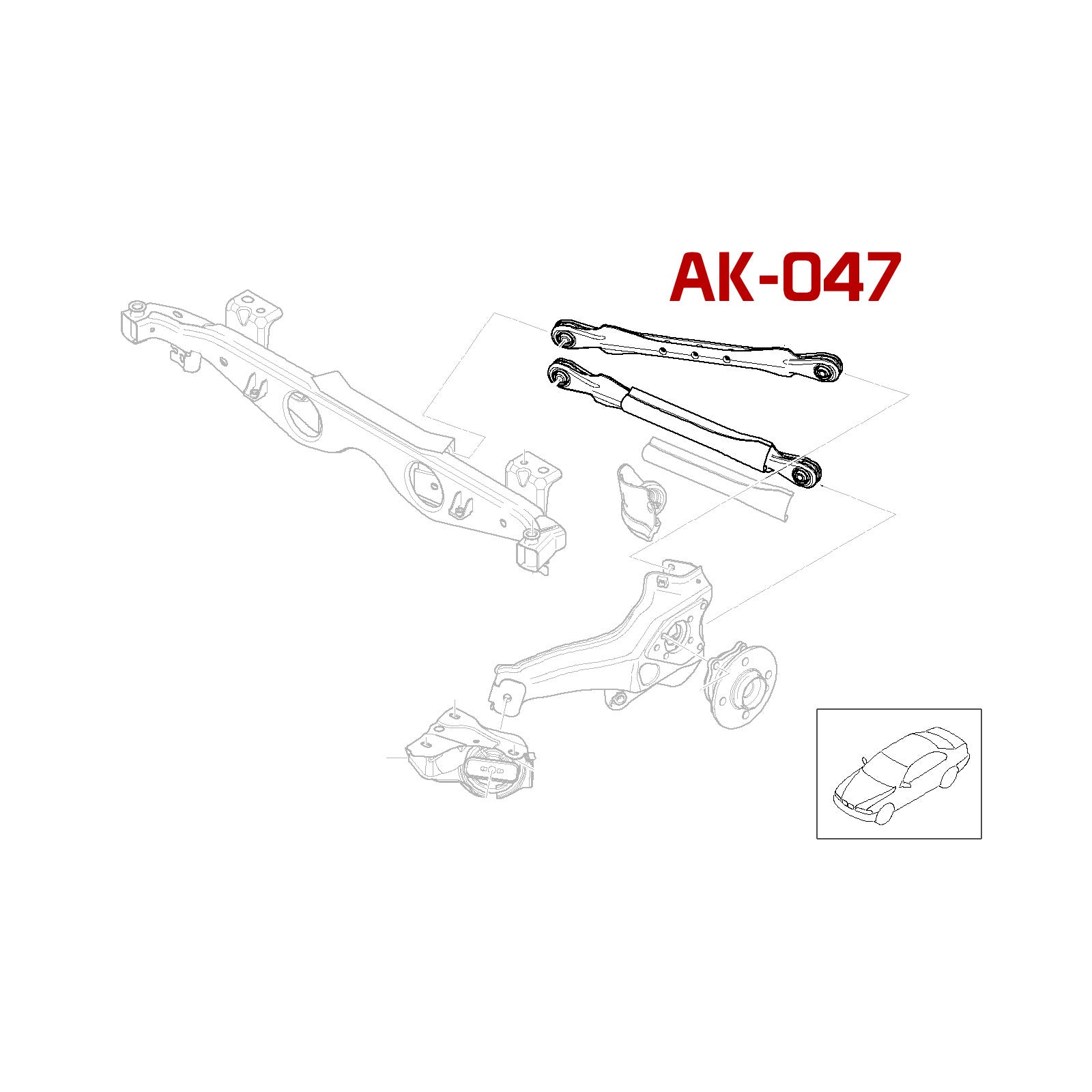 Godspeed Mini Cooper (R50/R52/R53/R56/R57/R58/R59) 2002-13 Adjustable Rear Control Arms Spherical Bearings