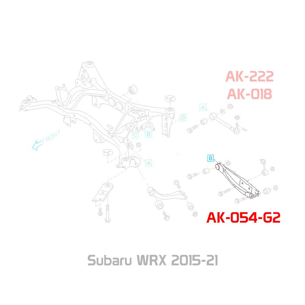 Godspeed Subaru WRX (VB) 2022-24 Adjustable Rear Lower Control Arms With Spherical Bearings