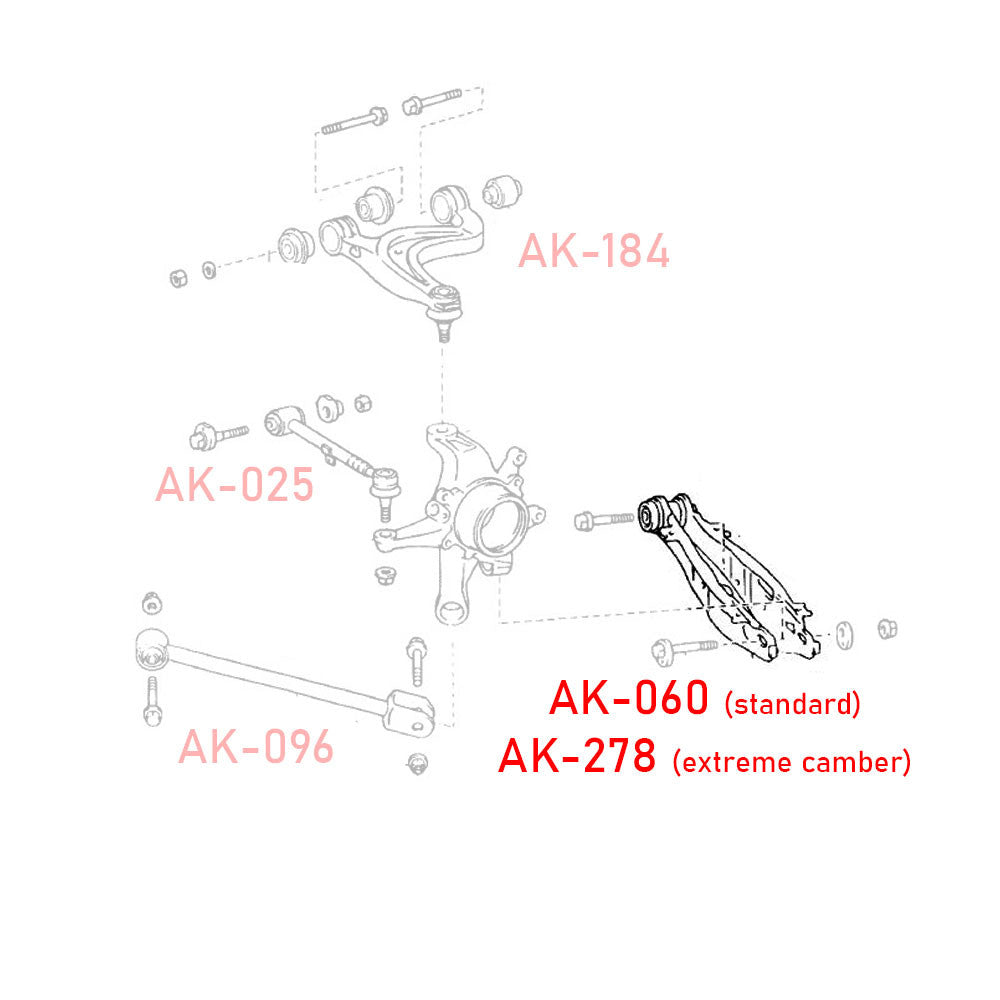 Godspeed Lexus IS300 (XE10) 2001-05 Adjustable Rear Lower Control Arms