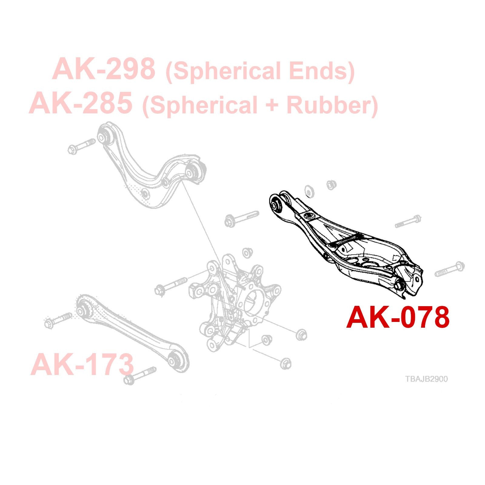 Godspeed Honda Civic (FC/FK) 2016-21 Adjustable Rear Arms With Spherical Bearings