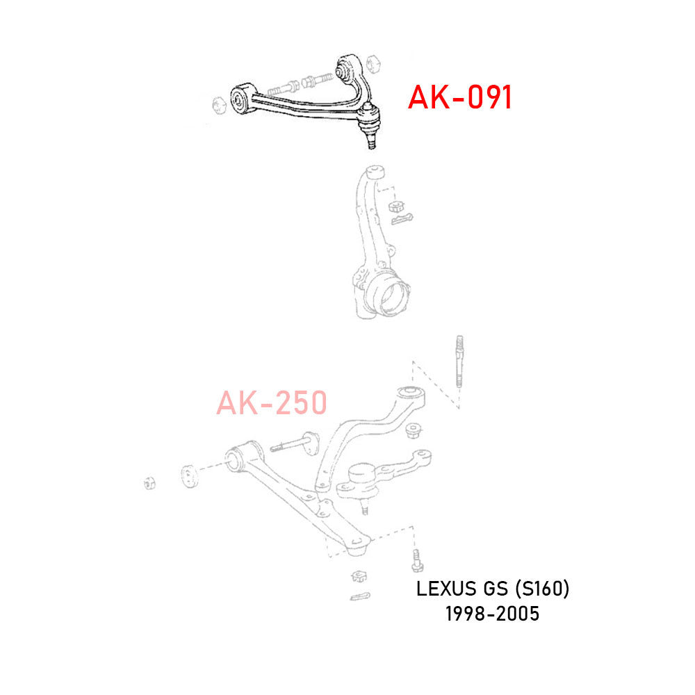 Godspeed Lexus GS (S160) 1998-05 Adjustable Front/Rear Arms With Ball Joints